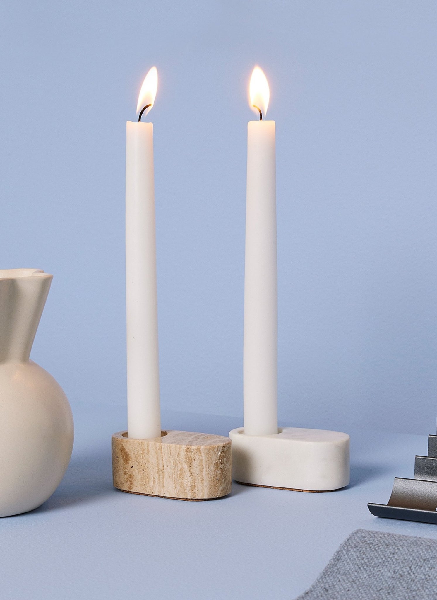 Spring Copenhagen Ovaali Candle Holder, White