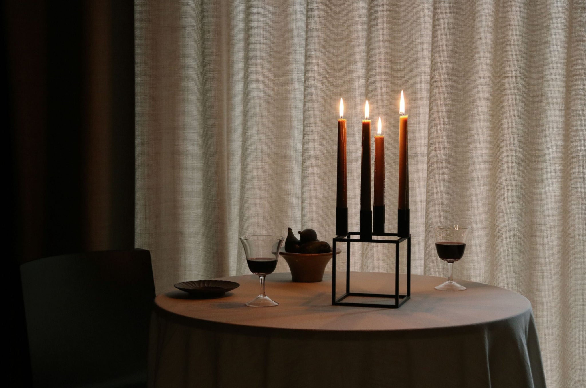 Audo Copenhagen Kubus 4 candle holder, burnished copper