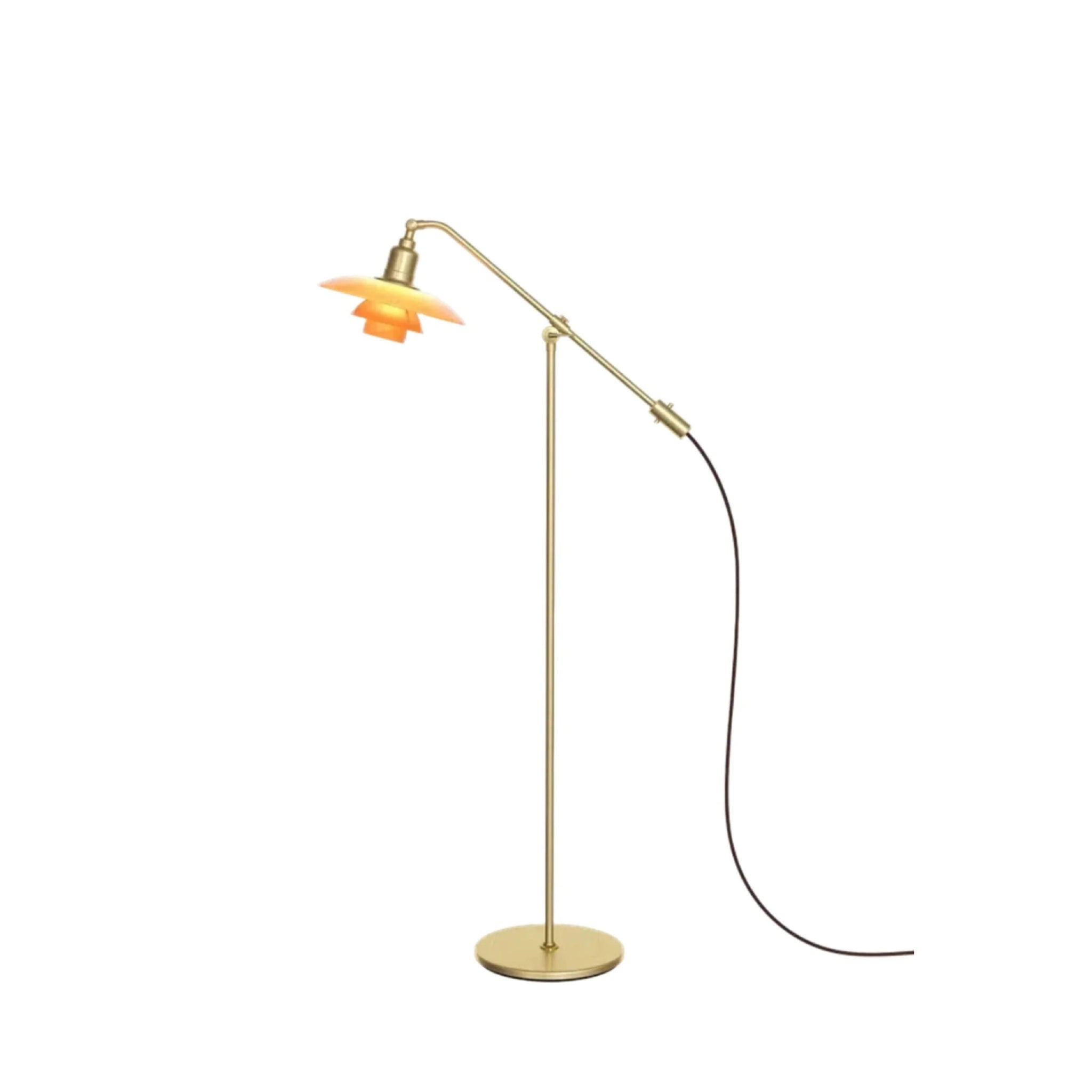 Louis Poulsen Ph 3/2 Amber Coloured Glass Floor Lamp "The Water Pump" Special Edition