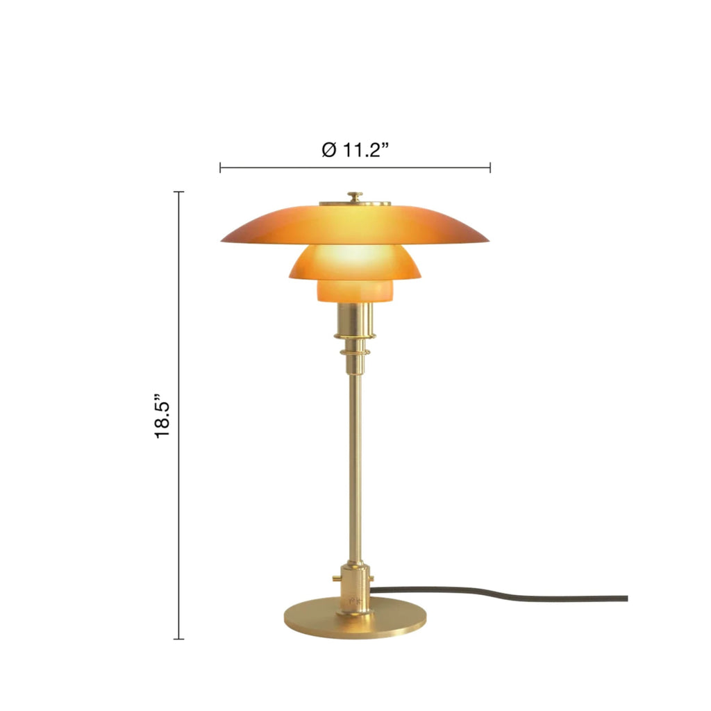 Louis Poulsen Ph 3/2 Amber Coloured Glass Table Lamp Special Edition