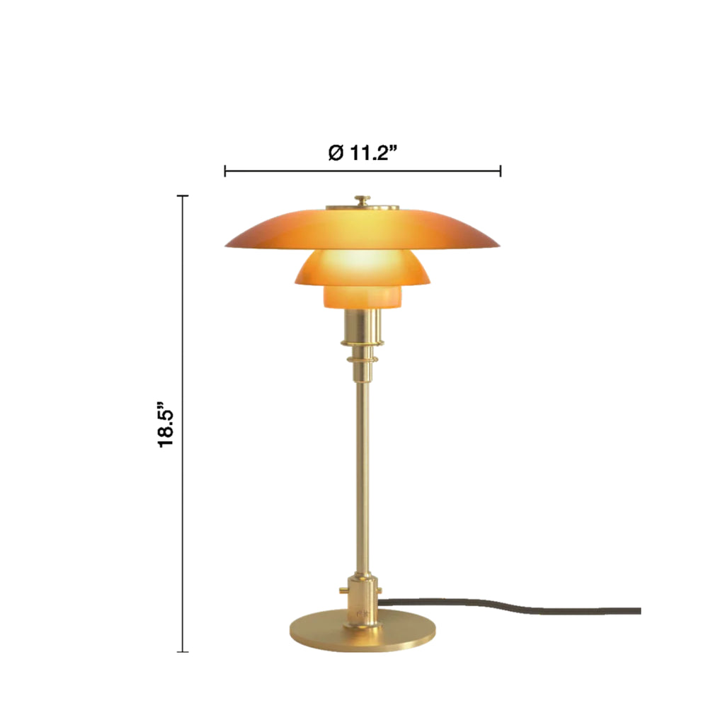 Louis Poulsen Ph 3/2 Amber Coloured Glass Table Lamp Special Edition