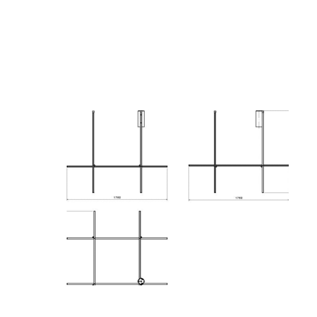 Flos Coordinates C4 Long Ceiling Lamp, Argent