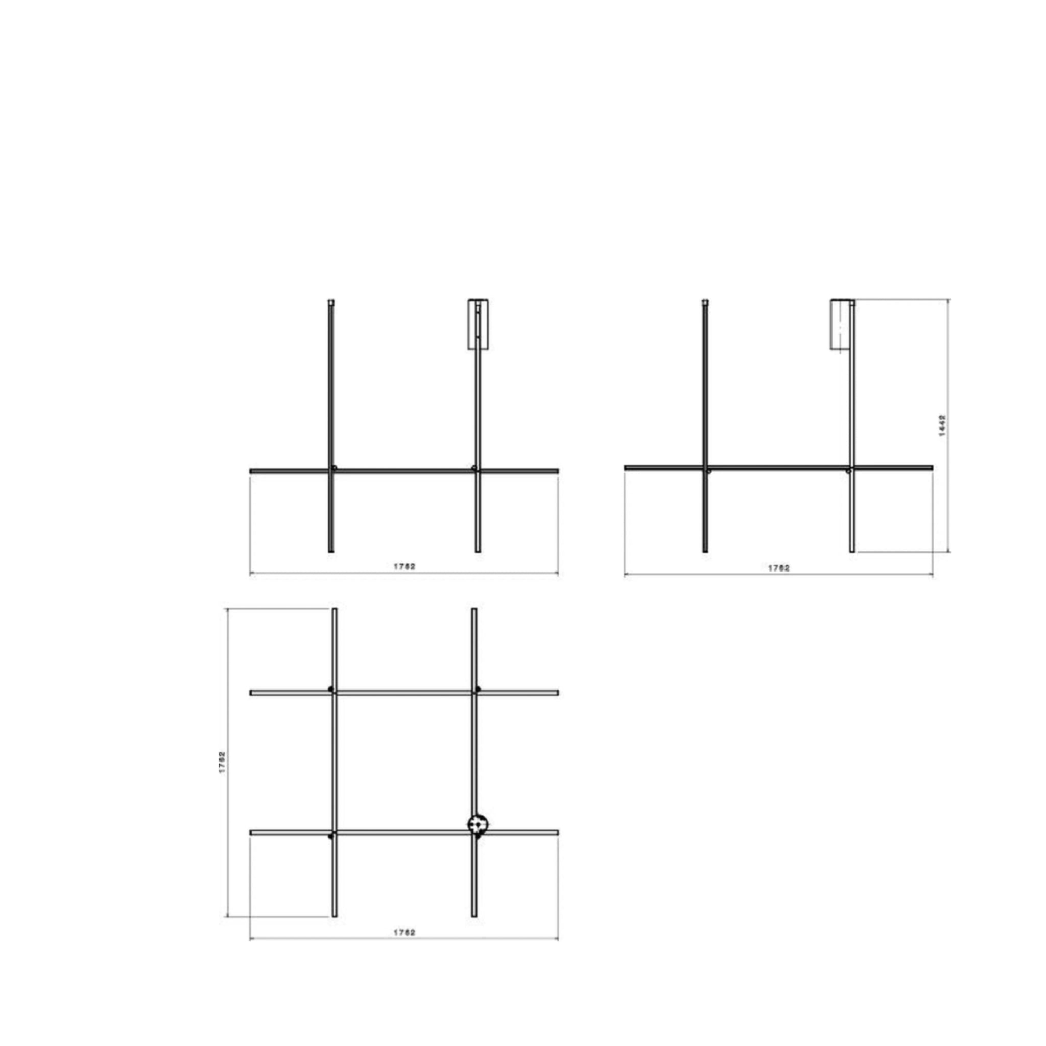 Flos Coordinates C4 Long Ceiling Lamp, Argent
