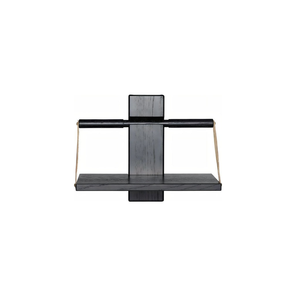 Andersen Furniture Wood Wall Shelf, Black Oak, Small