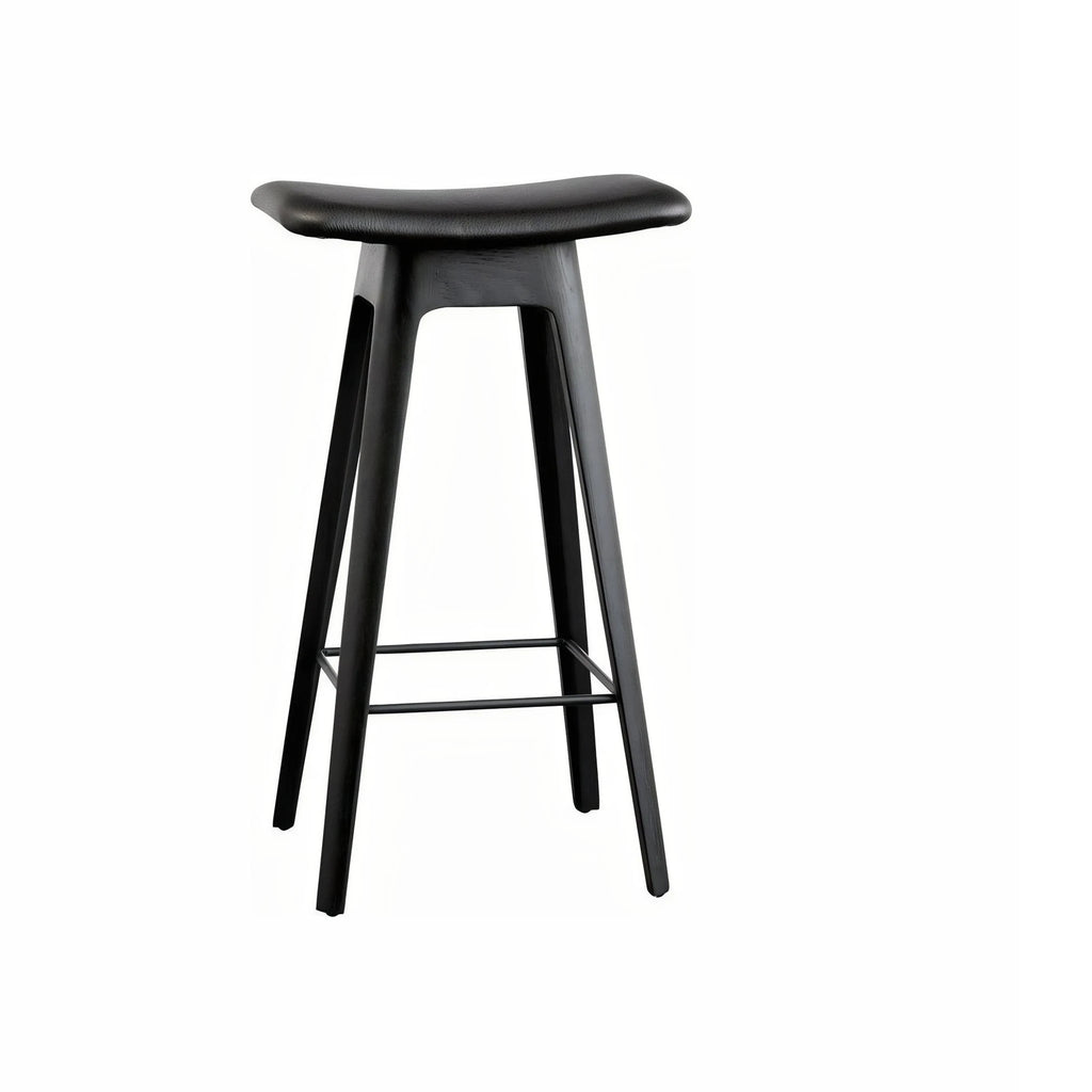 Andersen Furniture HC1 Bar Stool Black Oak, Black Leather Seat, H 67cm