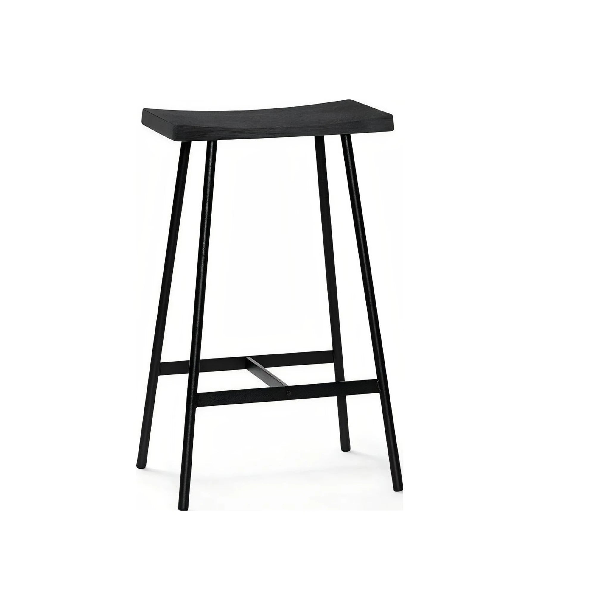 Andersen Furniture HC2 Bar Stool Black Oak, Steel Frame, H 65cm