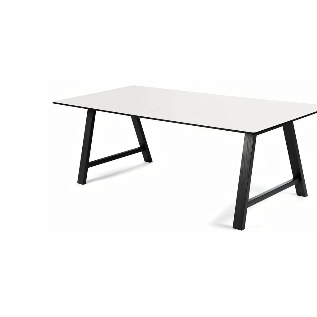 Andersen Furniture T1 Extendable Table, White Laminate, Black Frame, 160cm