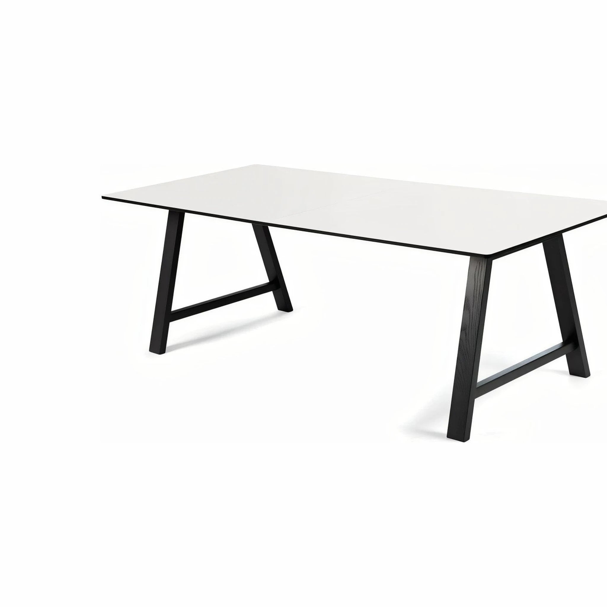 Andersen Furniture T1 Extendable Table, White Laminate, Black Frame, 180cm