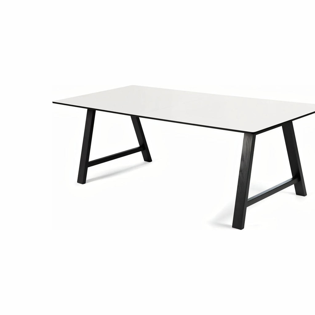 Andersen Furniture T1 Extendable Table, White Laminate, Black Frame, 220cm