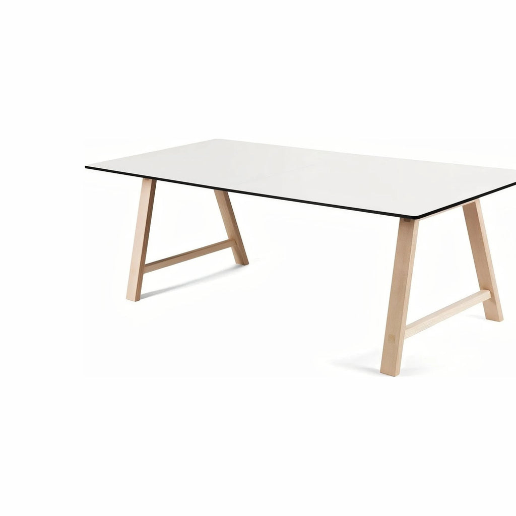 Andersen Furniture T1 Extendable Table, White Laminate, Soaped Oak, 180cm