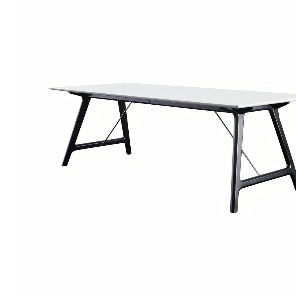 Andersen Furniture T7 Extendable Table White Laminate, Black Frame, 220cm