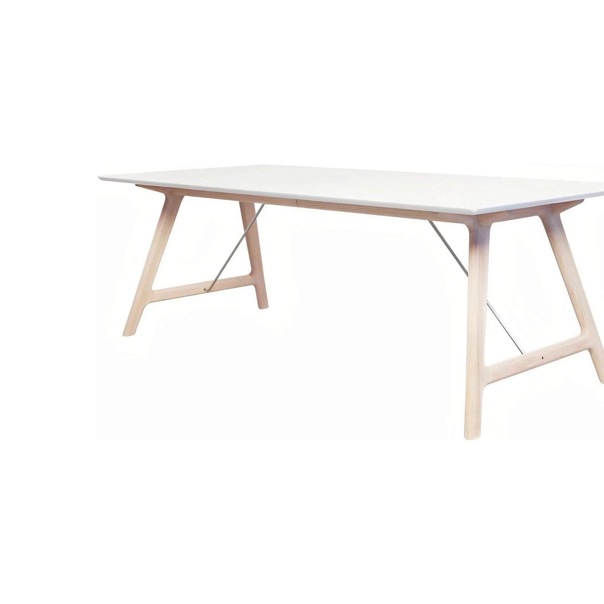 Andersen Furniture T7 Extendable Table White Laminate, Soaped Oak, 220cm