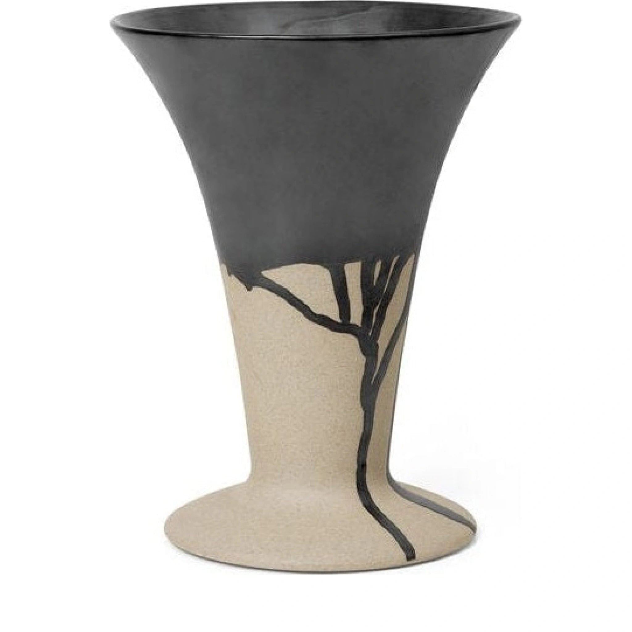 Ferm Living Flores Vase, Sand/Black
