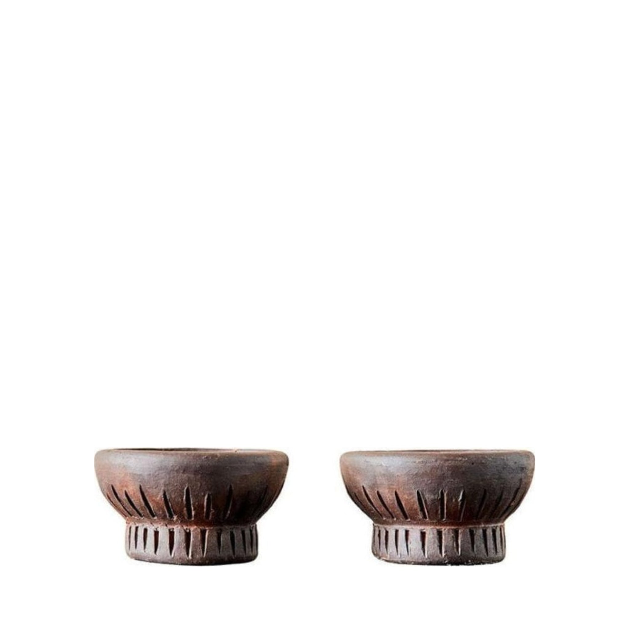 Muubs Fire Tealight Holder 2 Pcs, Brown/Black