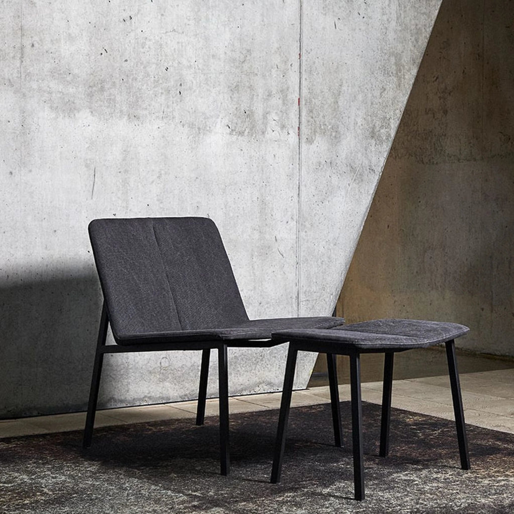 Muubs Chamfer Footstool, Anthracite/Black