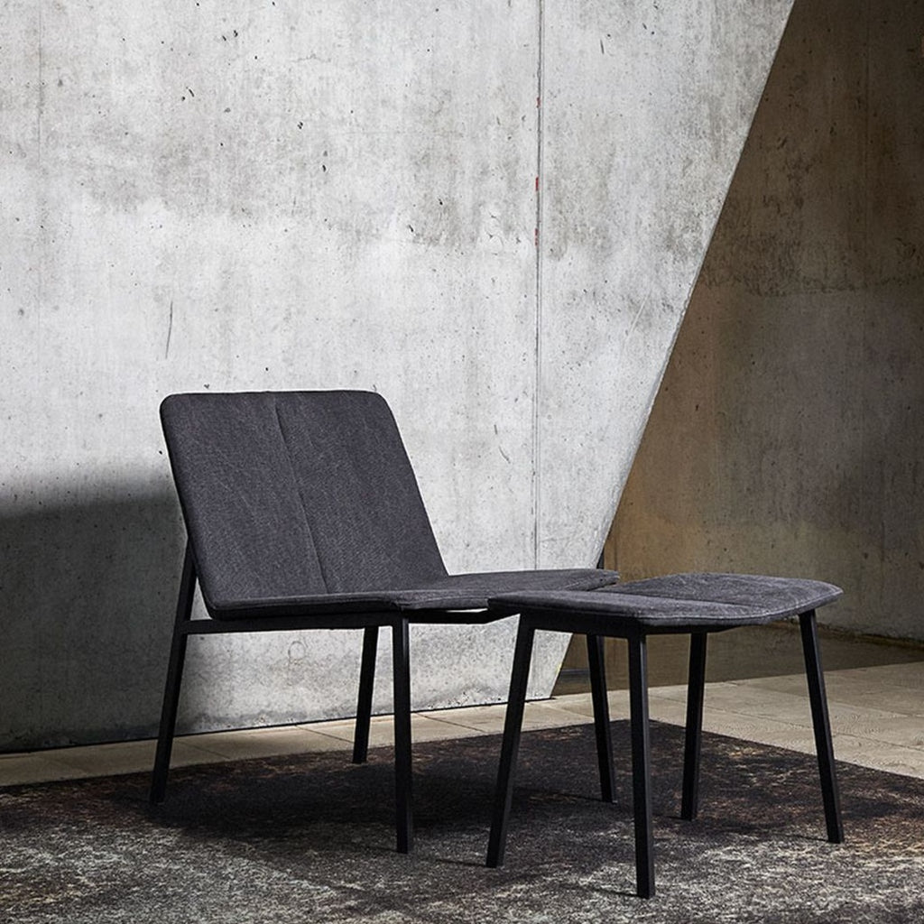 Muubs Chamfer Footstool, Anthracite/Black