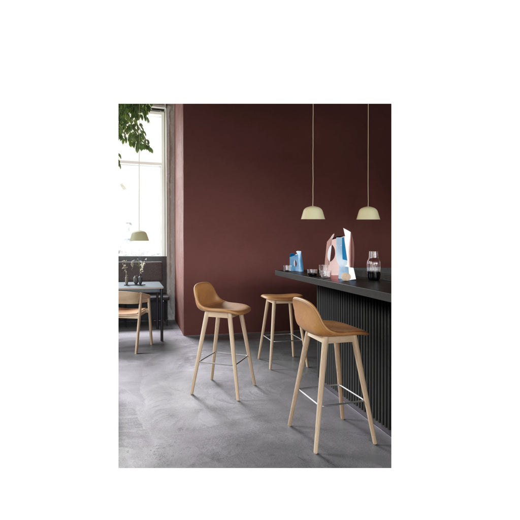 Muuto Fiber Bar Chair Wood Base Black/Black Plastic Seat