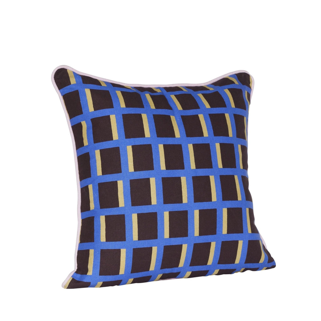 Hübsch Agenda Cushion, Multicolor/Brown/Blue