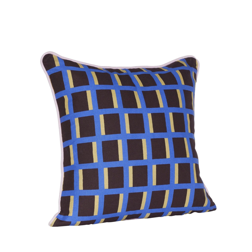 Hübsch Agenda Cushion, Multicolor/Brown/Blue