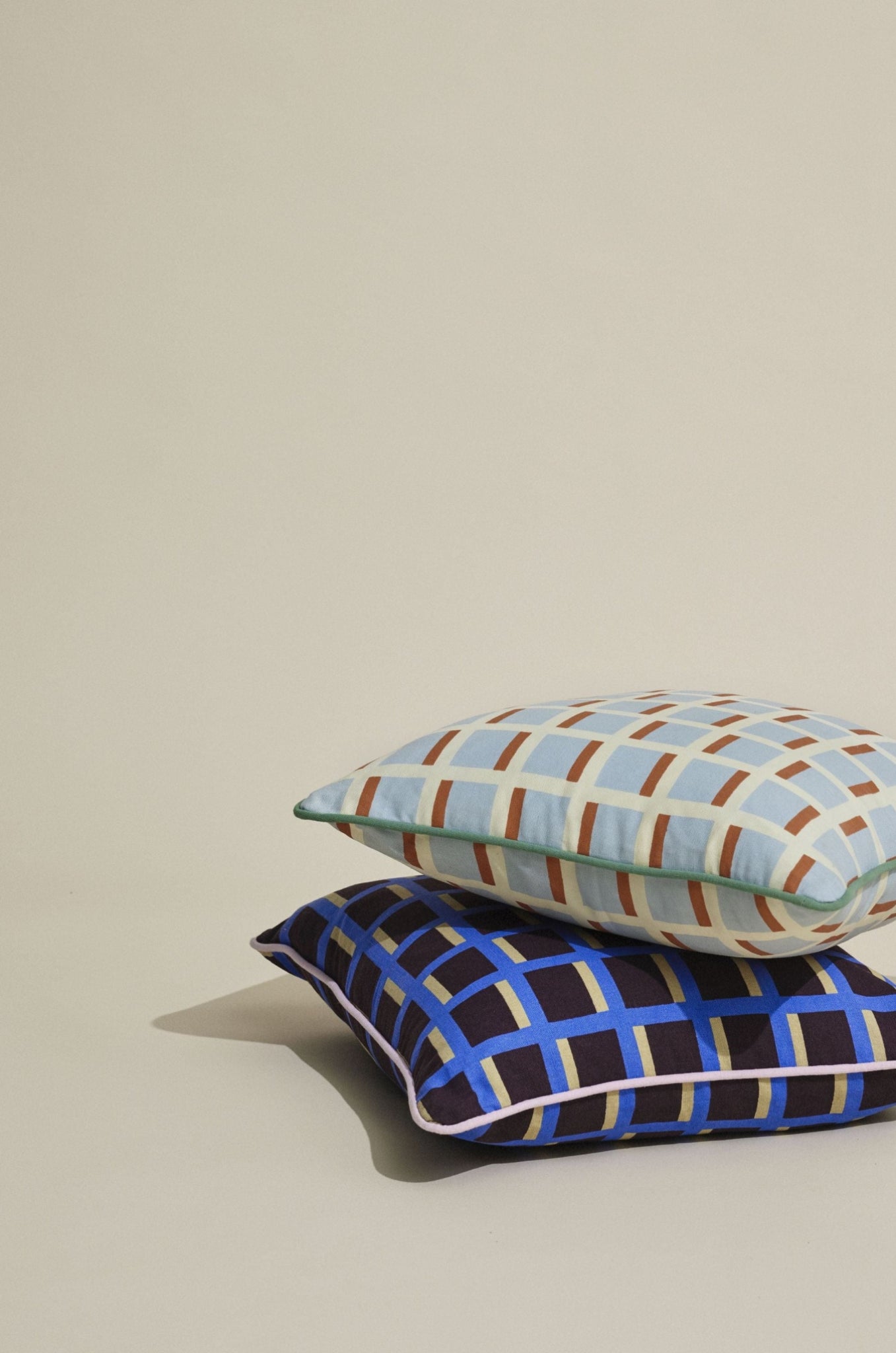 Hübsch Agenda Cushion, Multicolor/Brown/Blue