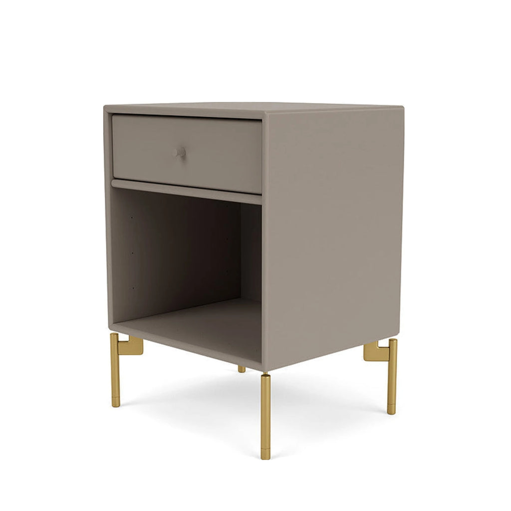 Montana Dream Nightstand With Legs, Truffle/Brass