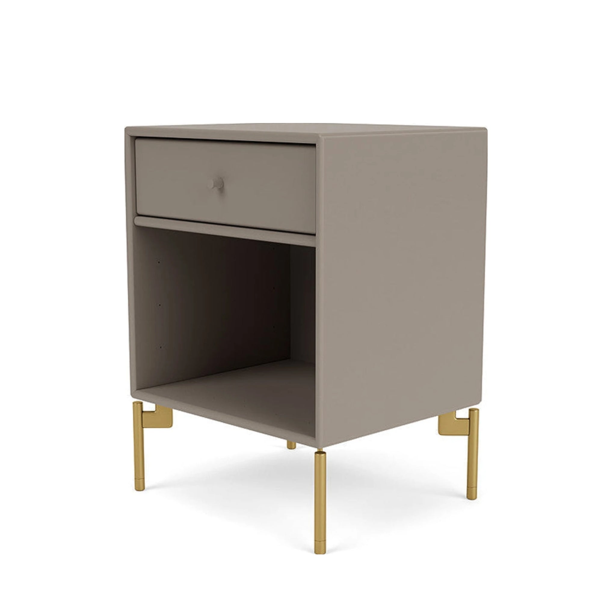 Montana Dream Nightstand With Legs, Truffle/Brass
