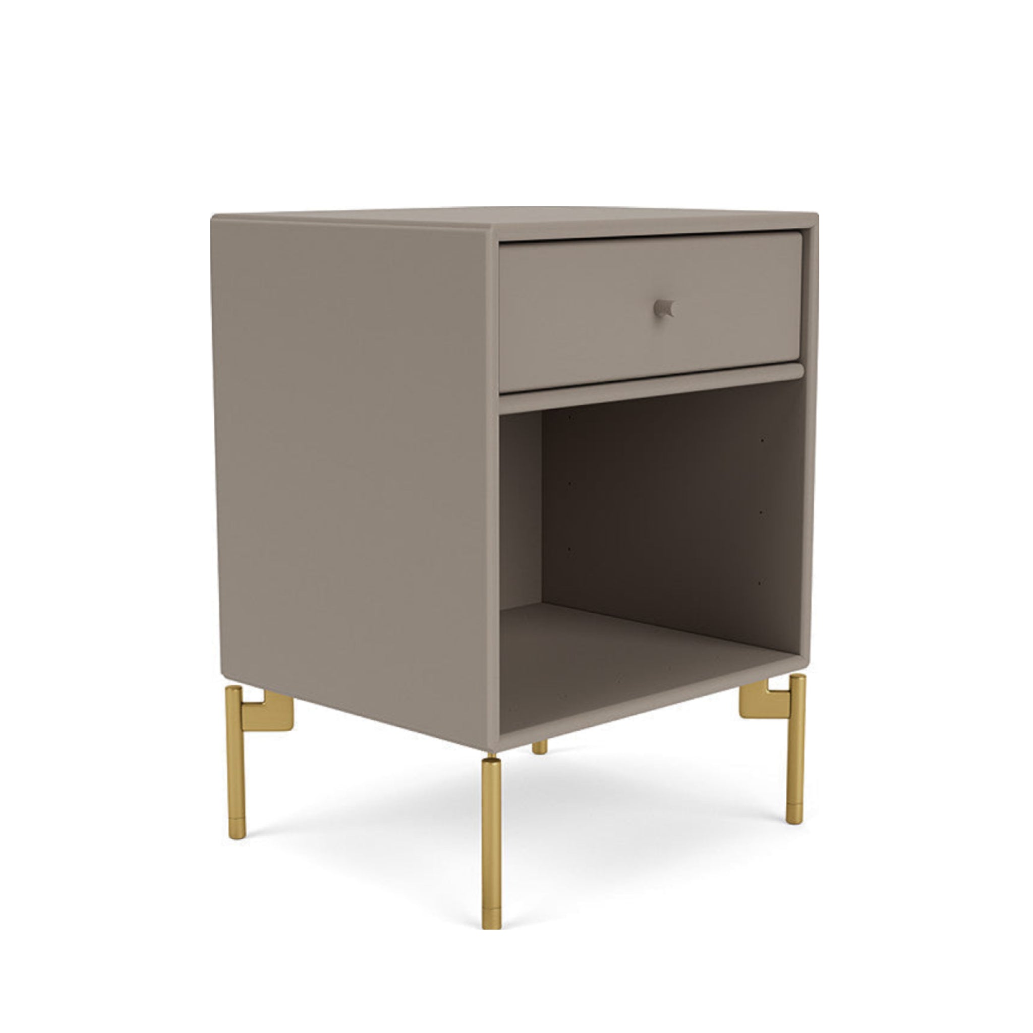 Montana Dream Nightstand With Legs, Truffle/Brass