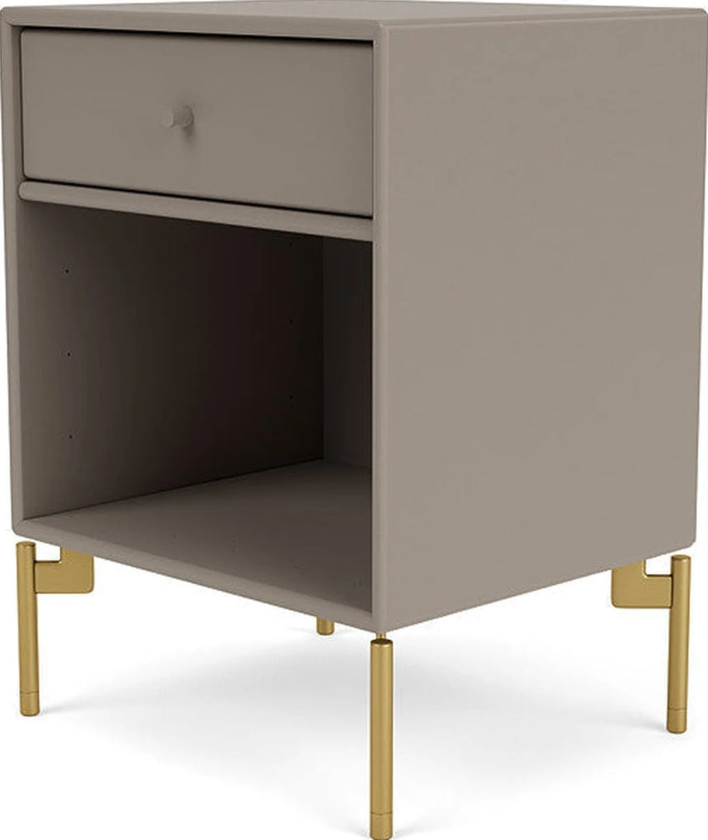 Montana Dream Nightstand With Legs, Truffle/Brass