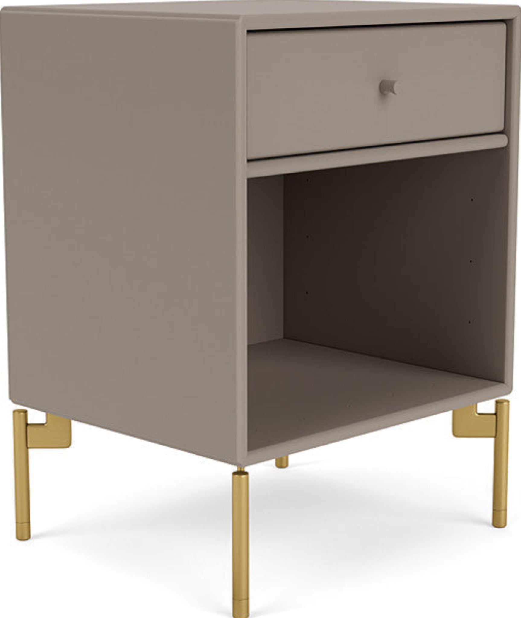 Montana Dream Nightstand With Legs, Truffle/Brass