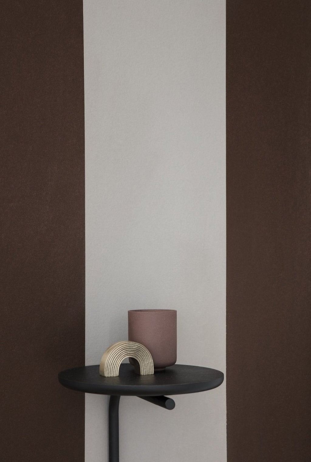 Ferm Living Thick Lines Wallpaper, Mustard/Broken White