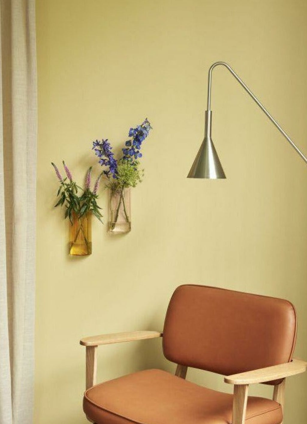 Hübsch Haze Lounge Chair Microfiber/Oak Fsc Oeko Tex Natural/Brow