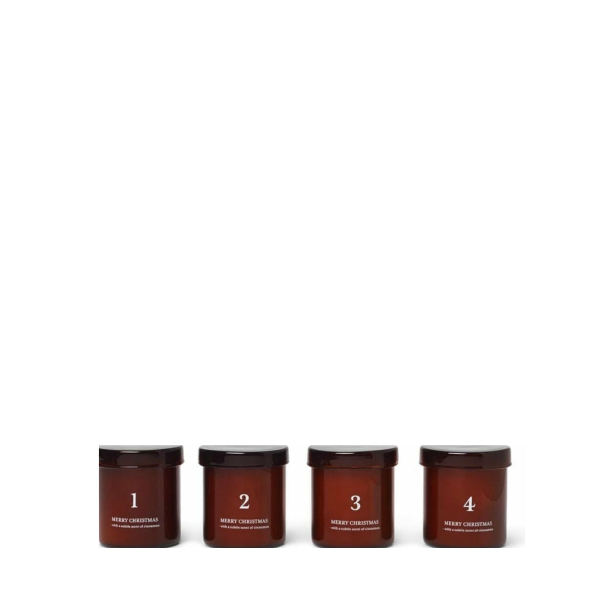 Ferm Living Scented Advent Scented Candles Set Of 4, Red/Brown
