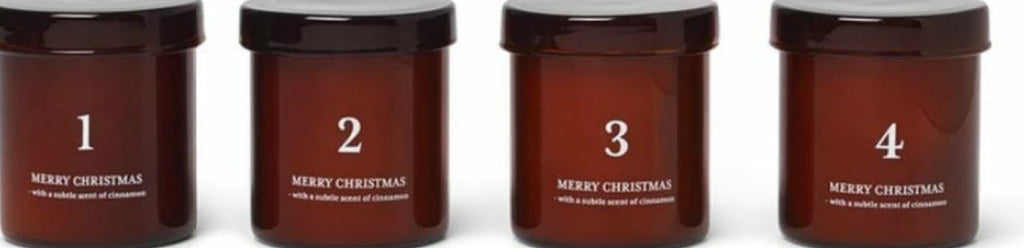 Ferm Living Scented Advent Scented Candles Set Of 4, Red/Brown