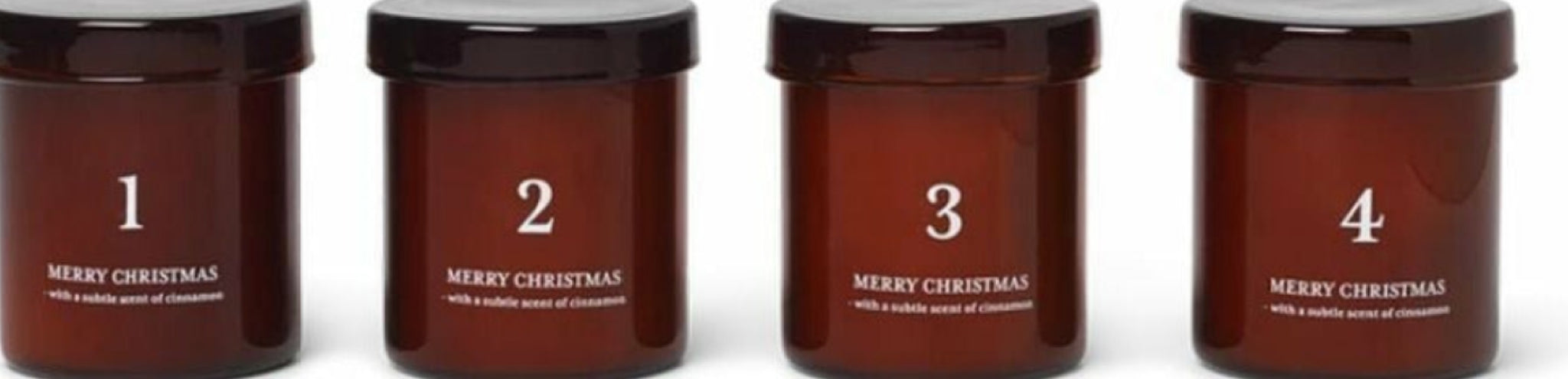 Ferm Living Scented Advent Scented Candles Set Of 4, Red/Brown