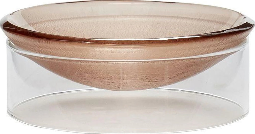 Hübsch Flow Bowl Glass Clear/Brown