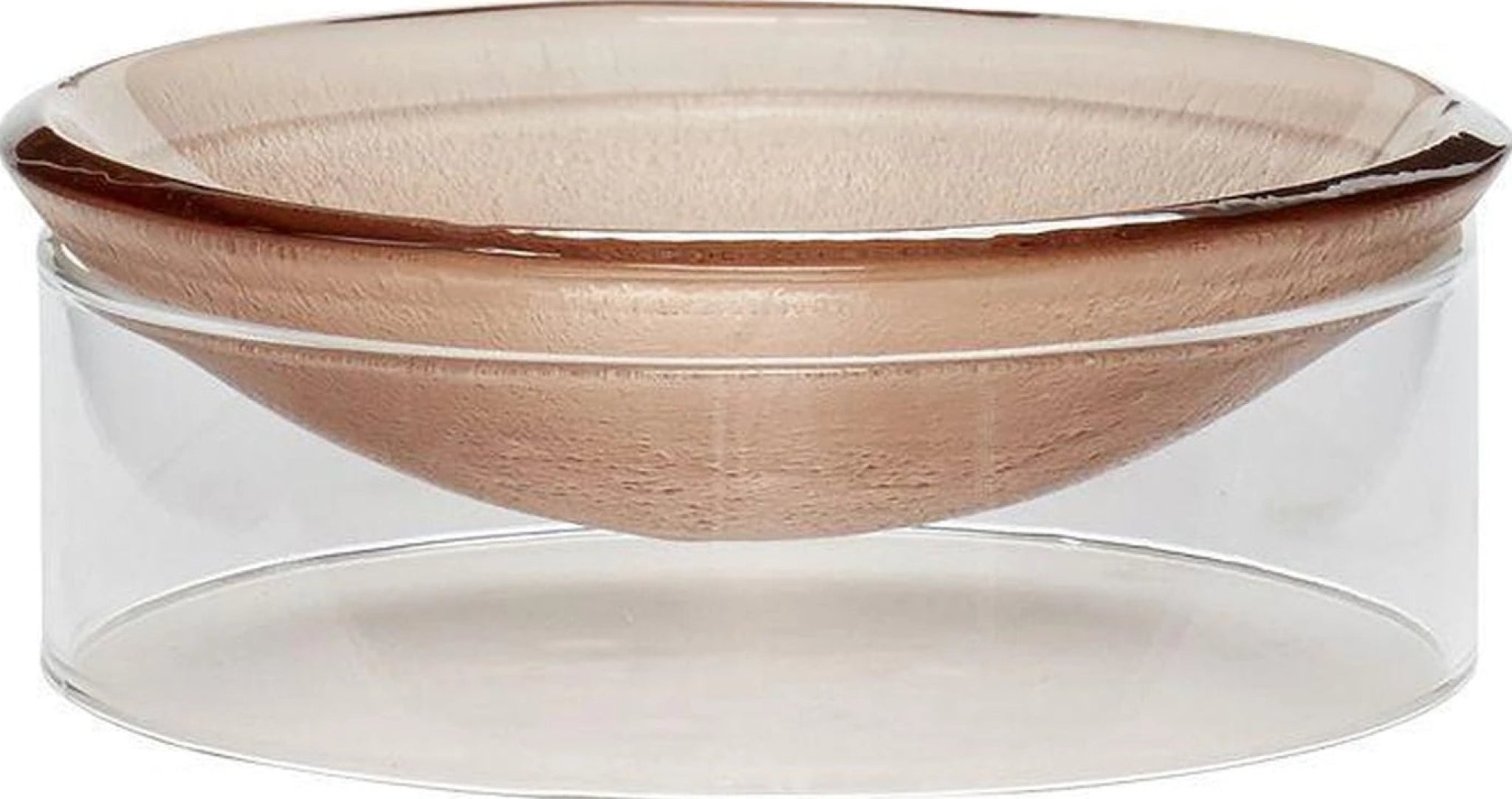 Hübsch Flow Bowl Glass Clear/Brown