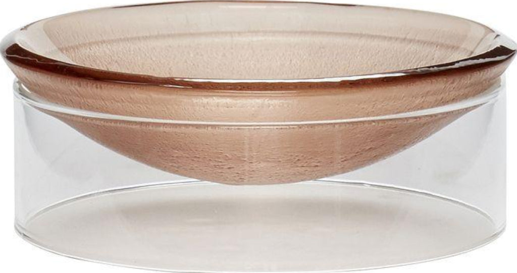 Hübsch Flow Bowl Glass Clear/Brown