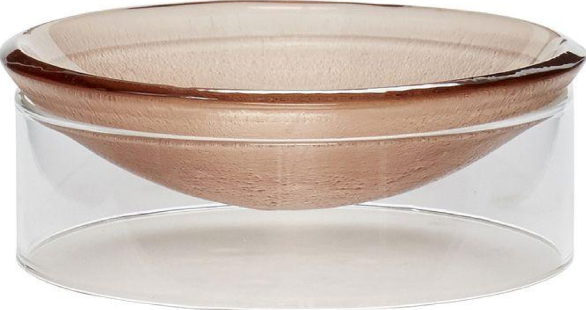 Hübsch Flow Bowl Glass Clear/Brown
