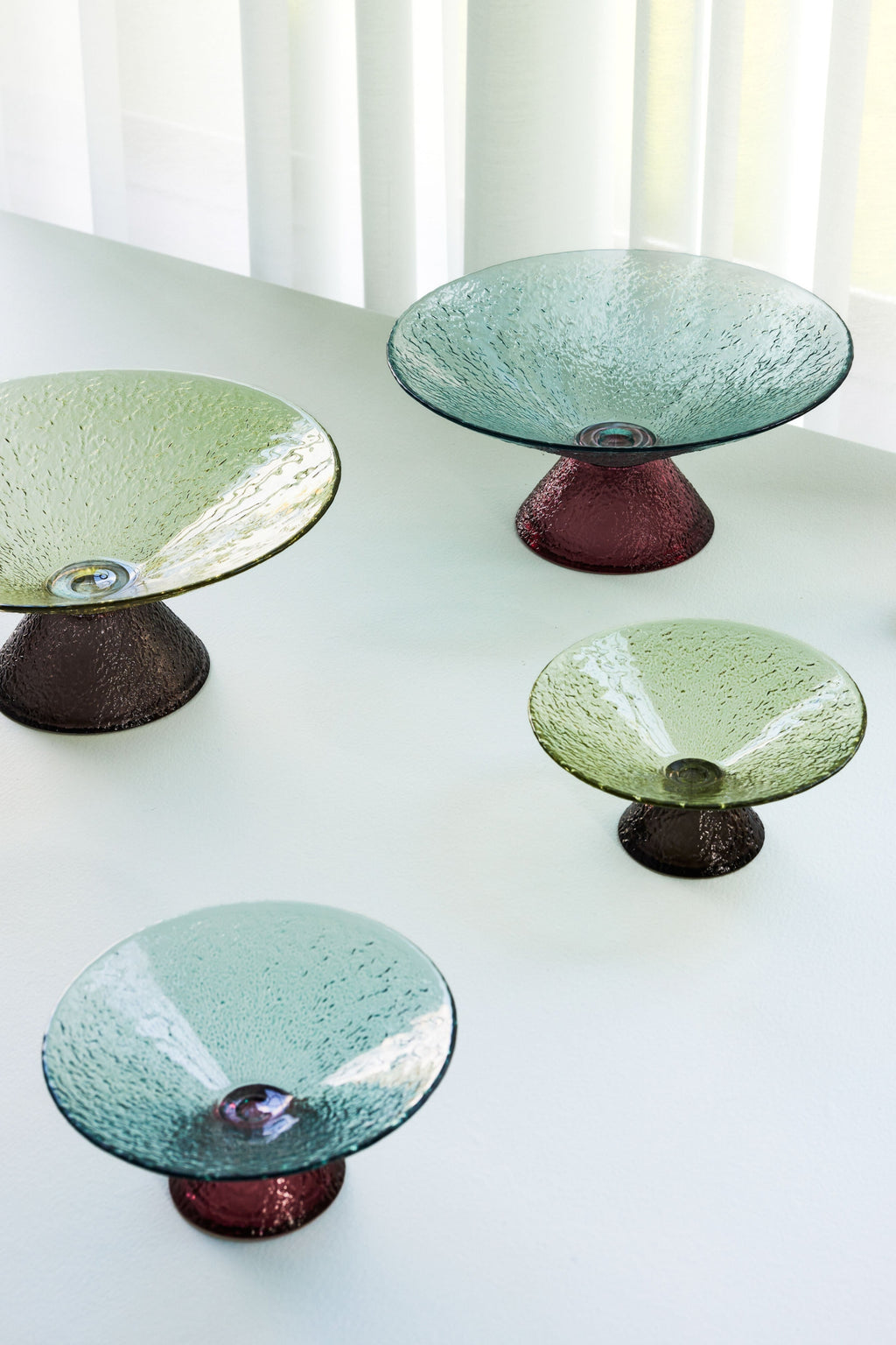 Hübsch Bonbon Glass Bowl Large, Green/Brown