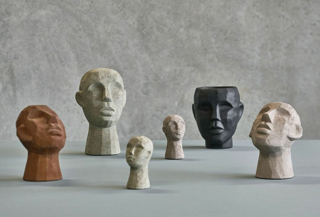 Villa Collection Figure Head 8.5 X 8.5 X 15 Cm, Grey/Brown