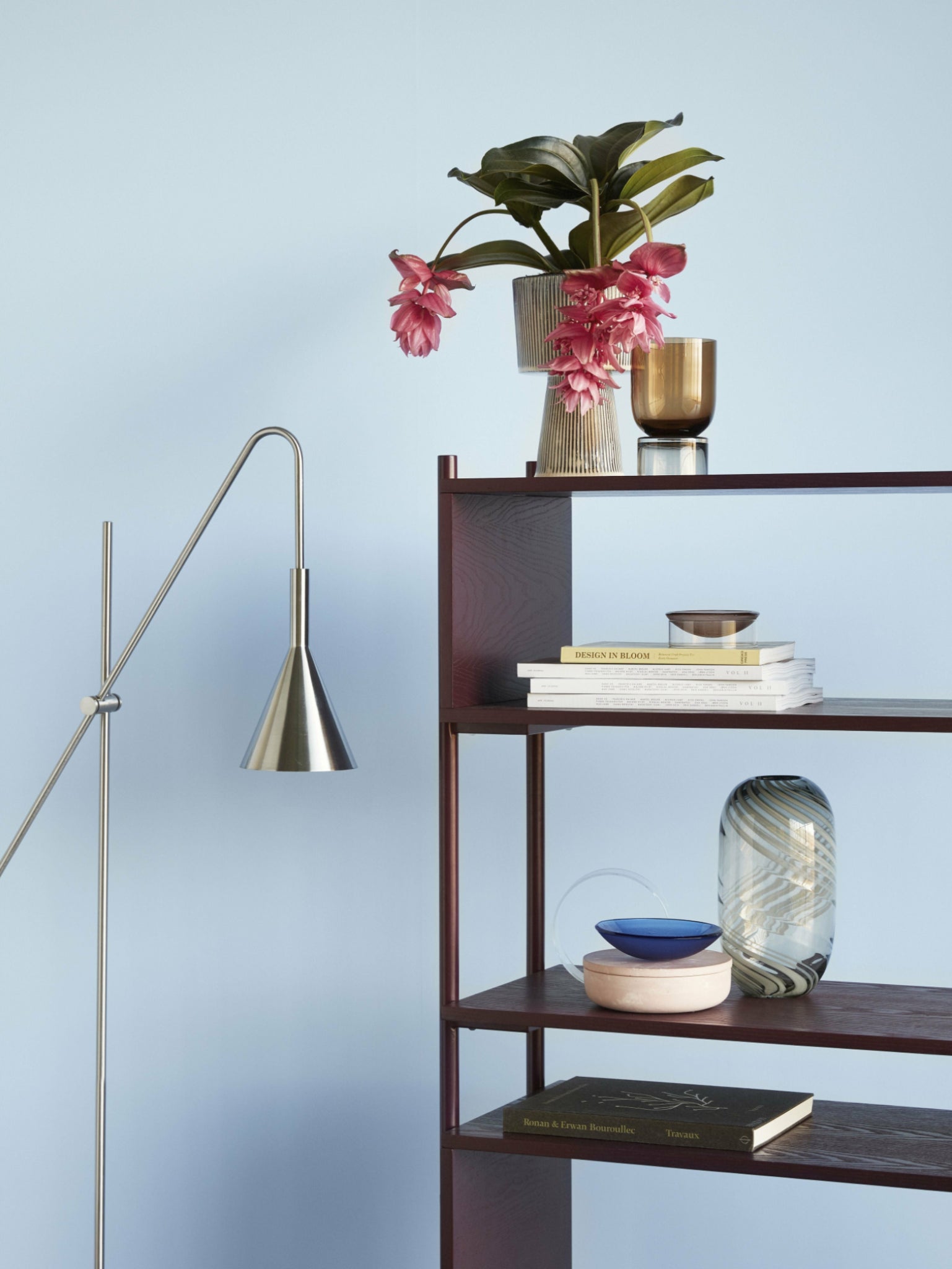 Hübsch Flow Bowl Glass Clear/Brown