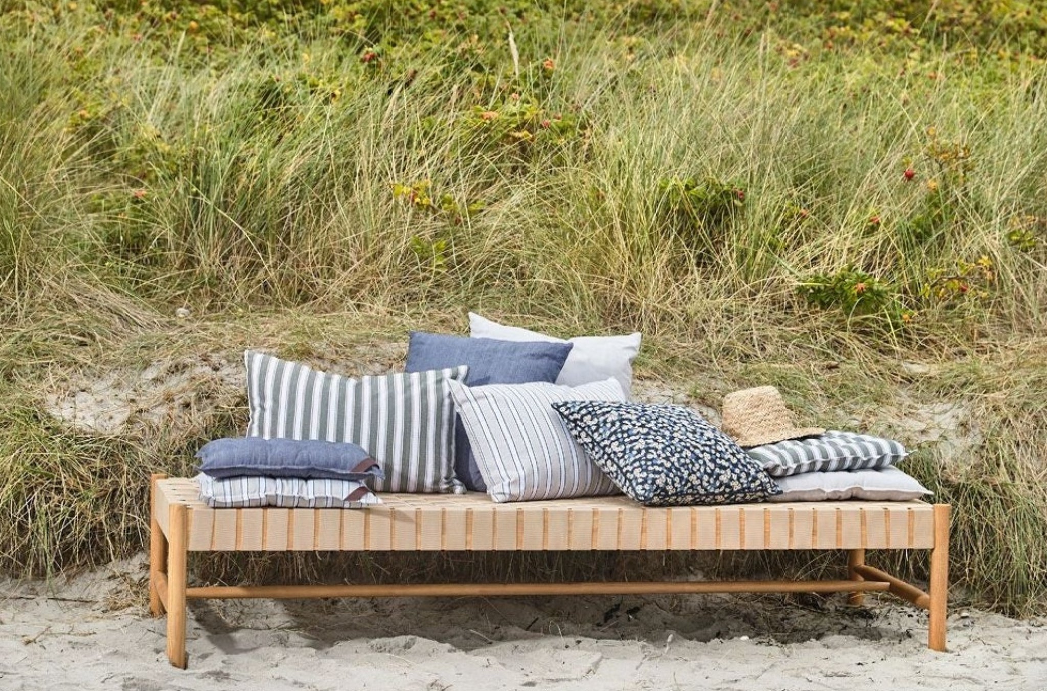 Södahl Bellis Seat Cushion, Indigo/Camel