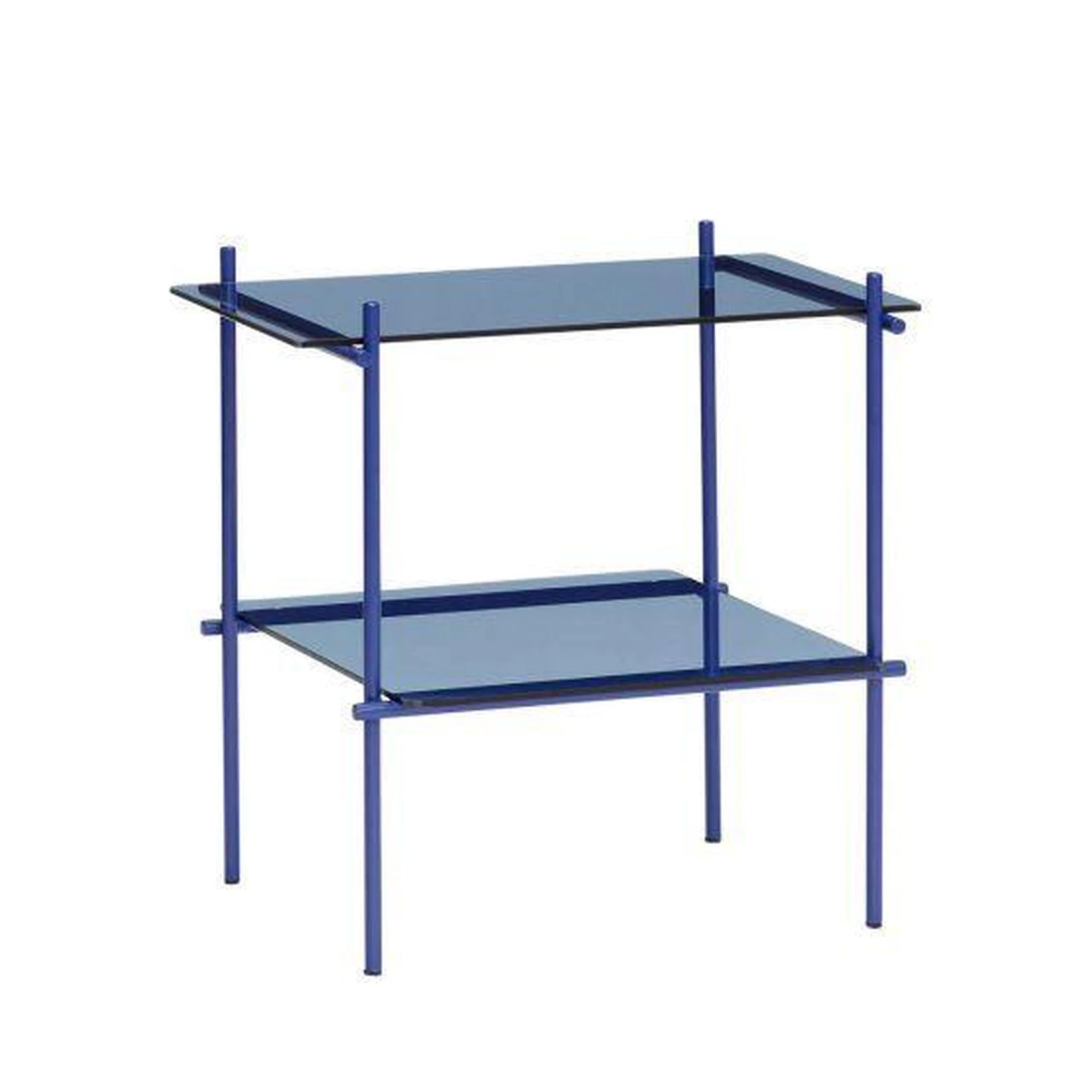 Hübsch Niche Table Square Metal/Glass Blu