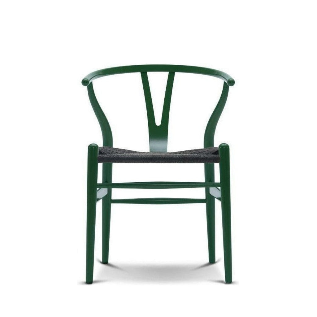 Carl Hansen Ch24 Y Chair Chair Black Paper Cord, Beech/Grass Green