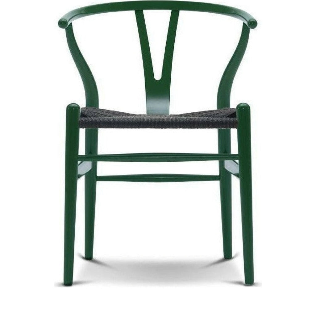 Carl Hansen Ch24 Y Chair Chair Black Paper Cord, Beech/Grass Green
