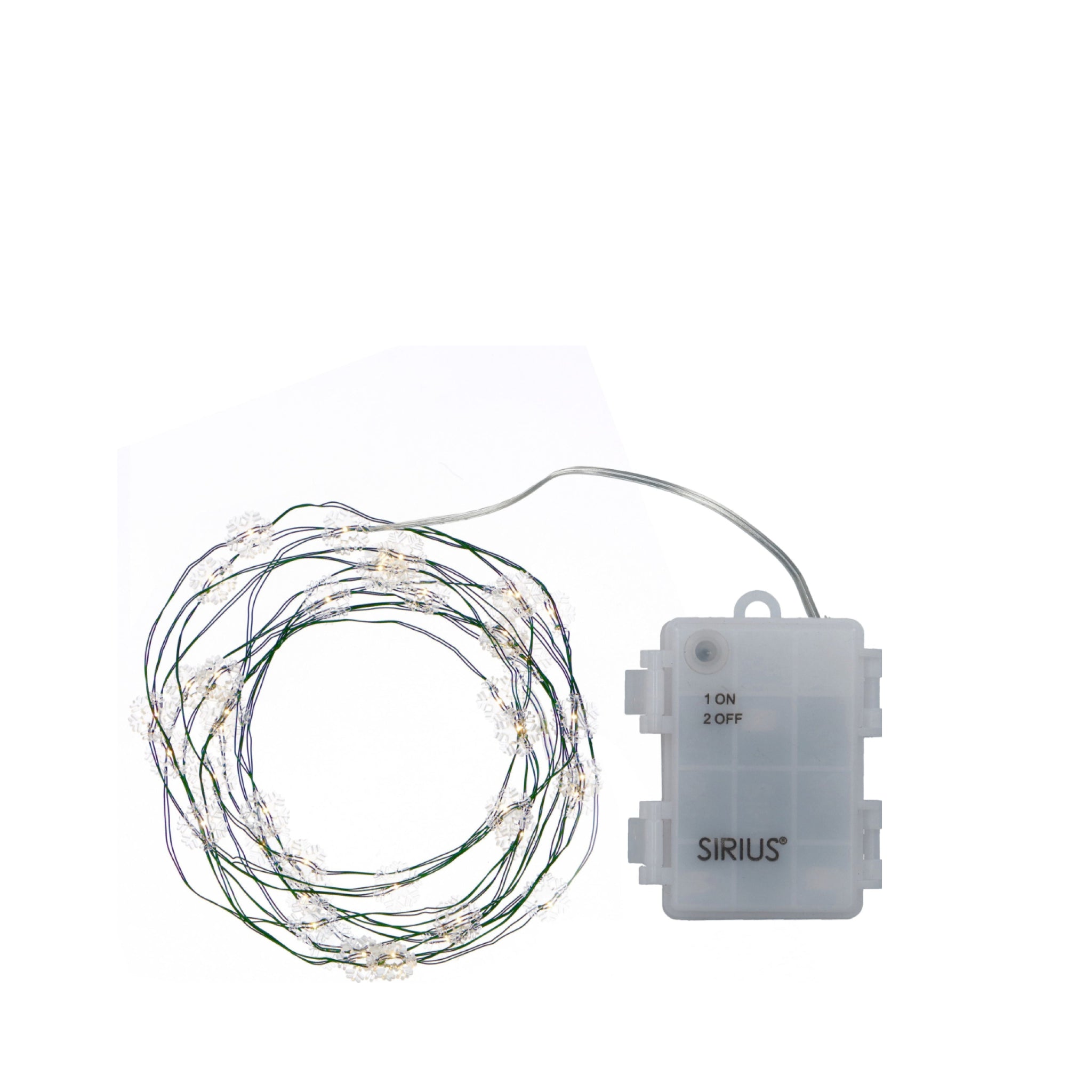 Sirius Nynne Snowflake Light Chain 40 Le Ds, Clear/Green