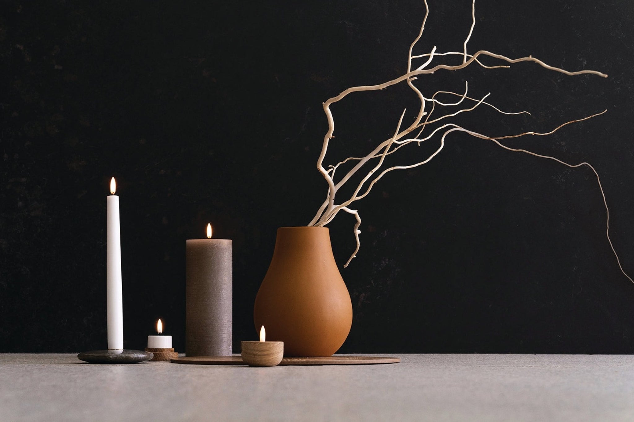 Uyuni Lighting Chamber Candle Holder ø 11,6 Cm, Black/Green