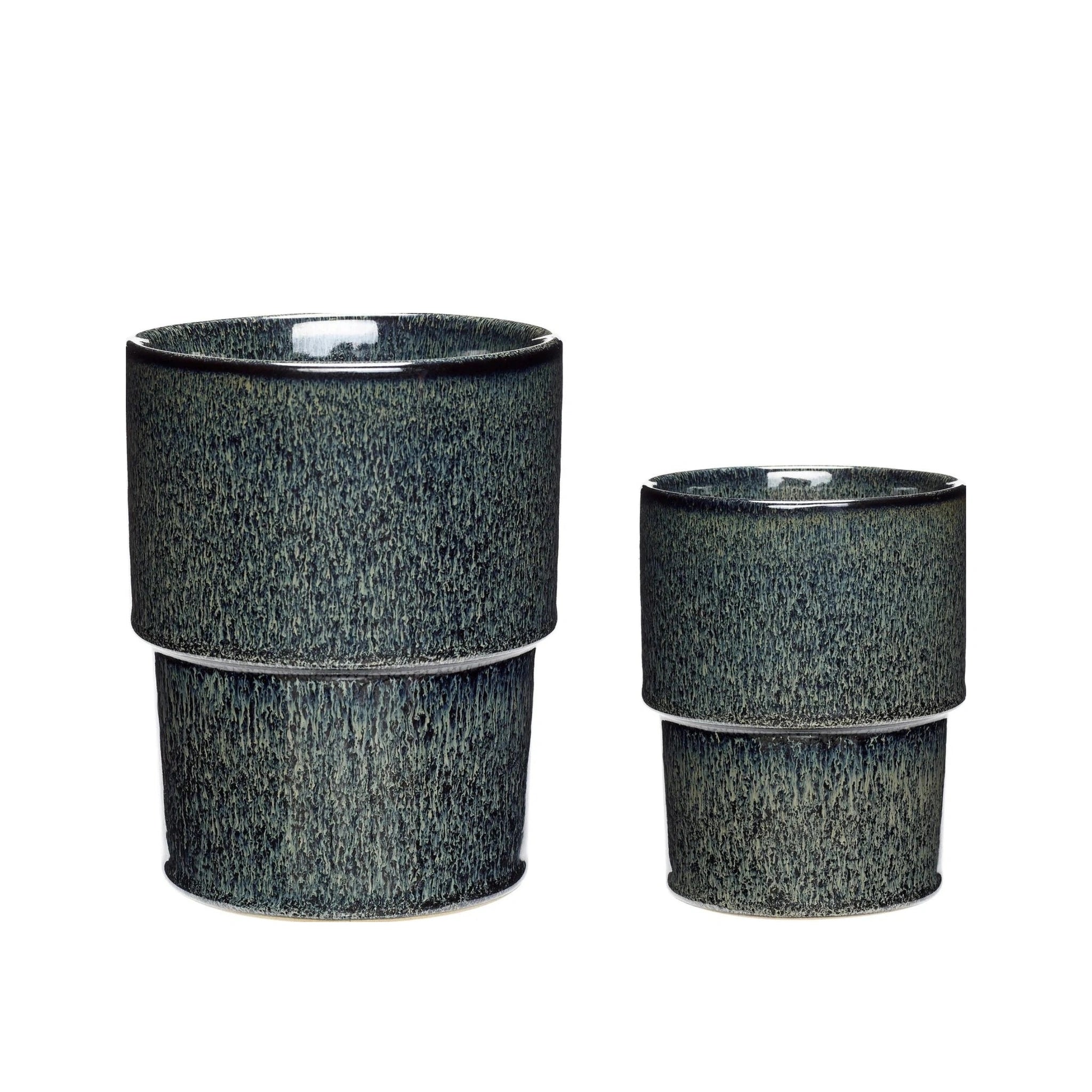 Hübsch Seed Pot Ceramic Blue/Green Set Of 2