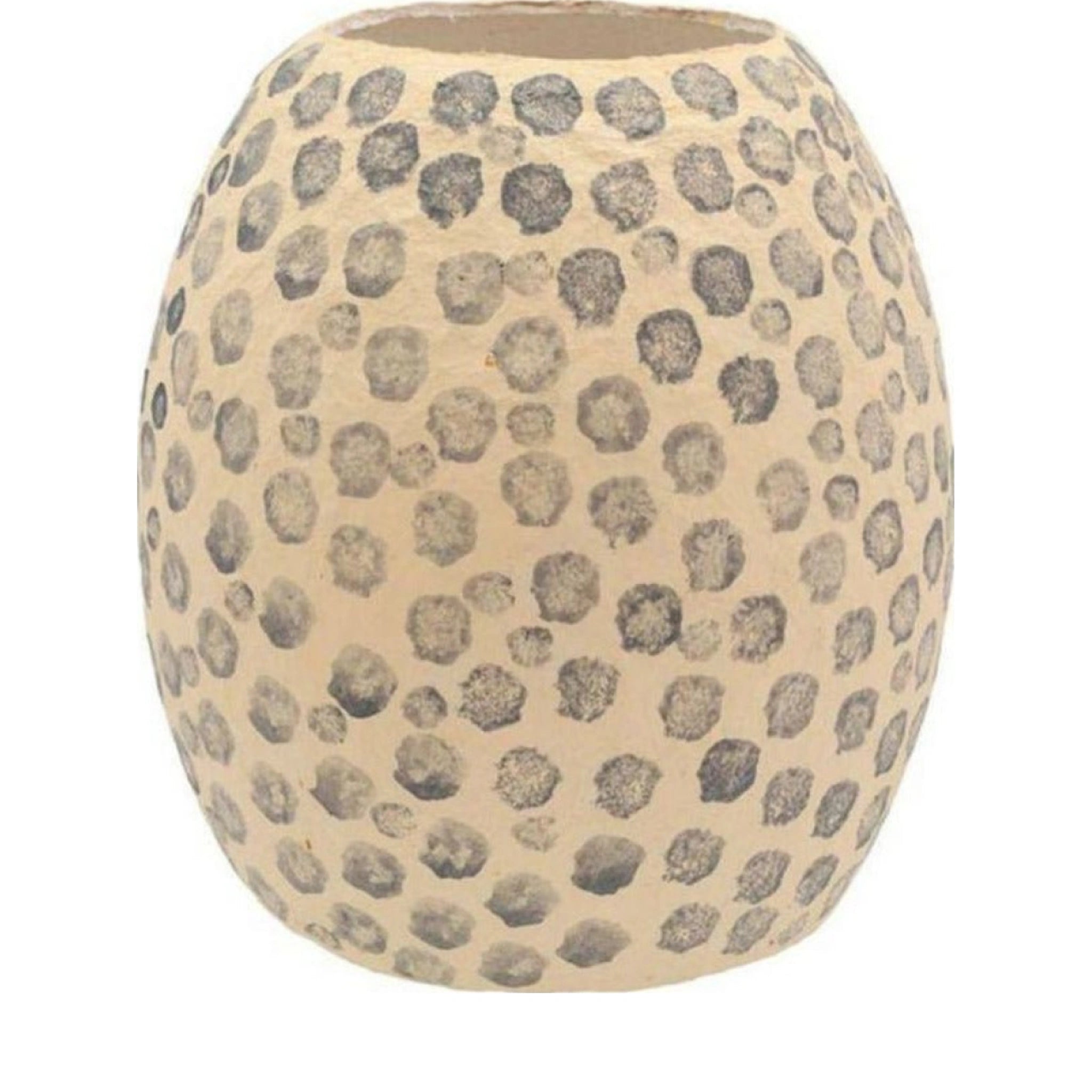 Villa Collection Decorative Vase øx H 23.5x28.5 Cm, Cream/Grey