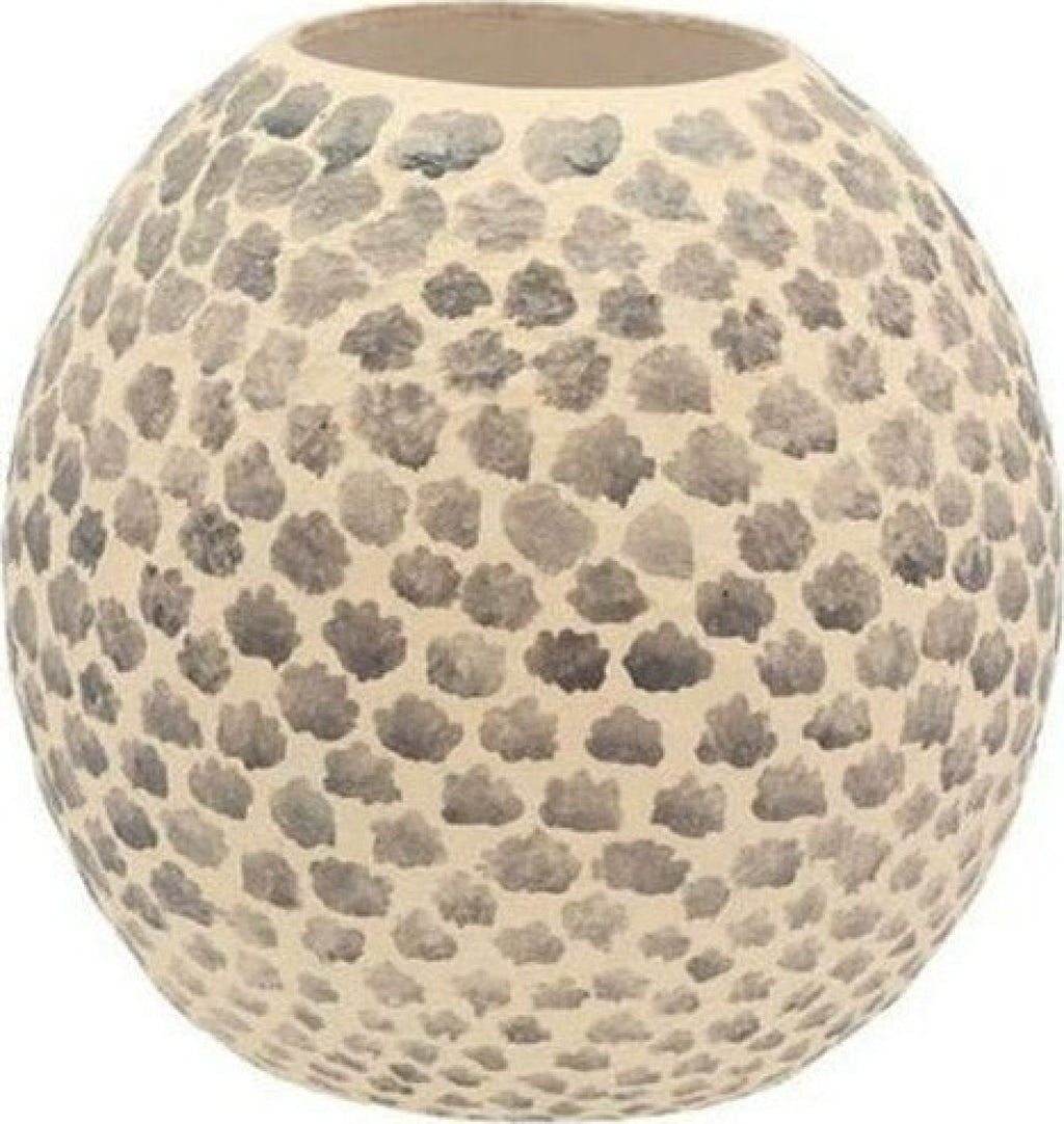 Villa Collection Decorative Vase øx H 18.5x20 Cm, Cream/Grey